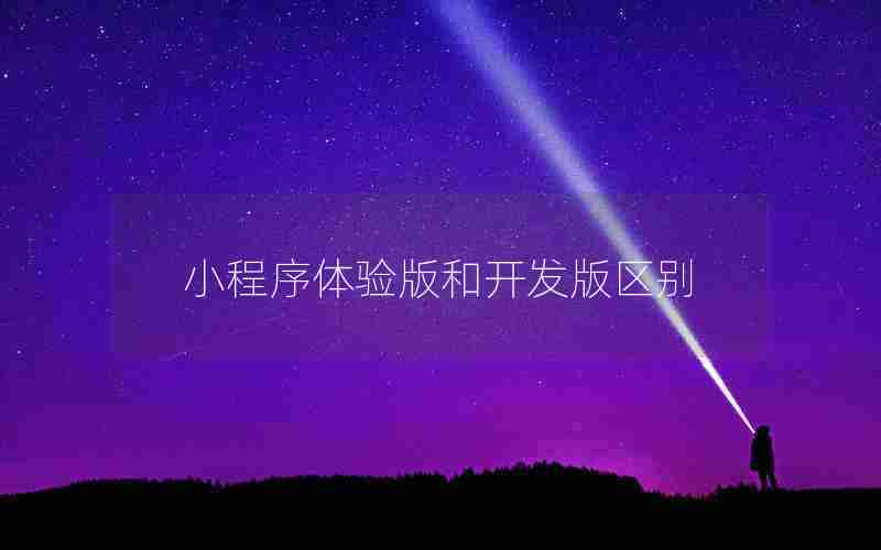 小程序体验版和开发版区别 小程序体验版和开发版区别