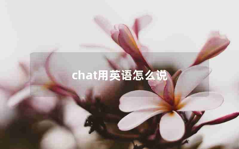chat用英语怎么说 chat用英语怎么说