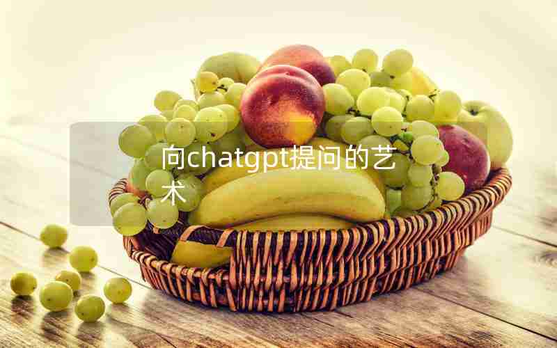 向chatgpt提问的艺术
