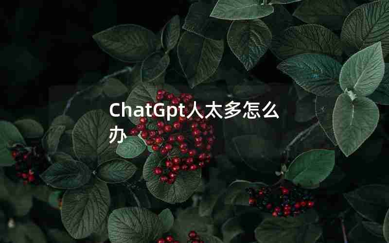 ChatGpt人太多怎么办 ChatGpt人太多怎么办