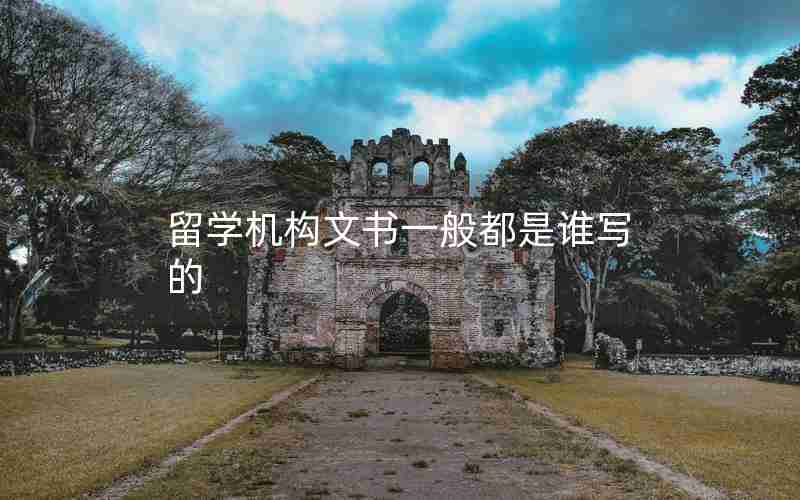 留学机构文书一般都是谁写的