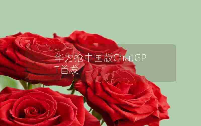 华为抢中国版ChatGPT首发