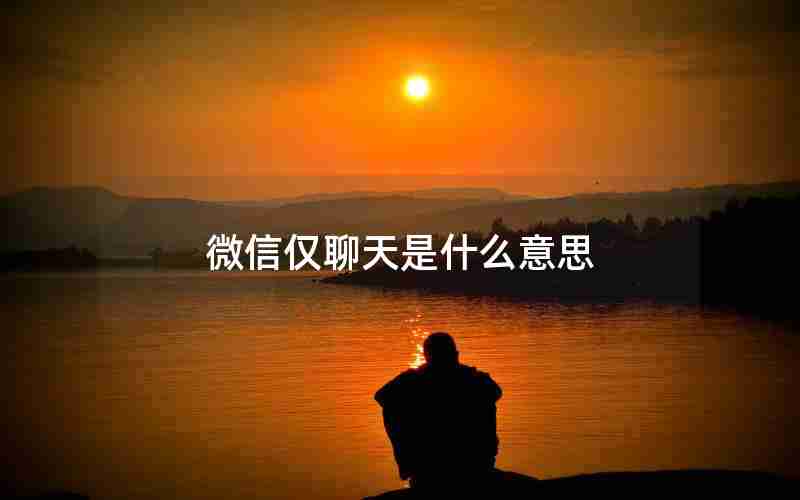 微信仅聊天是什么意思 微信仅聊天是什么意思