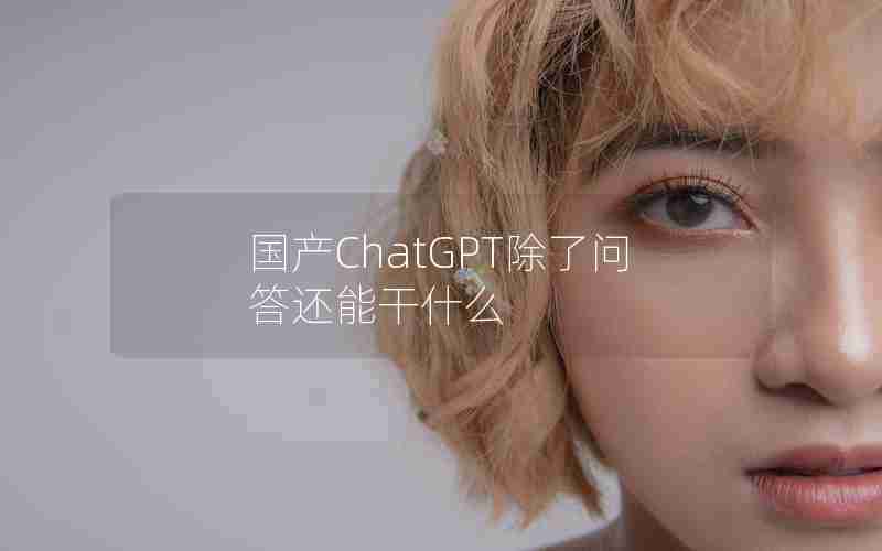 国产ChatGPT除了问答还能干什么 国产ChatGPT除了问答还能干什么