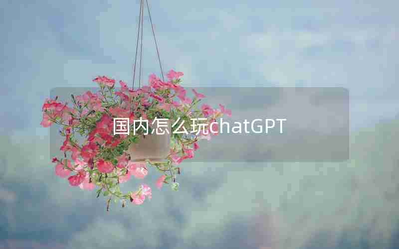 国内怎么玩chatGPT 国内怎么玩chatGPT