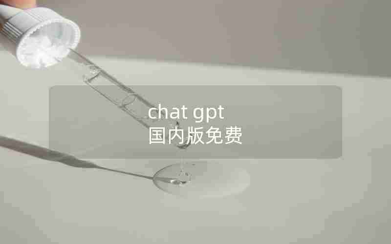 chat gpt 国内版免费