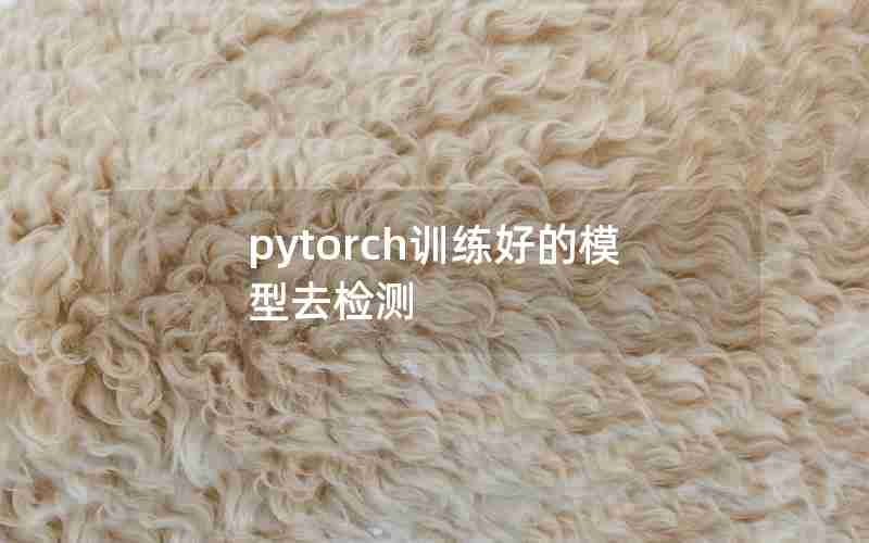 pytorch训练好的模型去检测 pytorch训练好的模型去检测