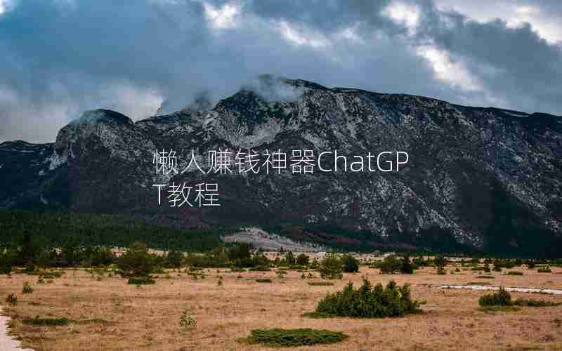 懒人赚钱神器ChatGPT教程