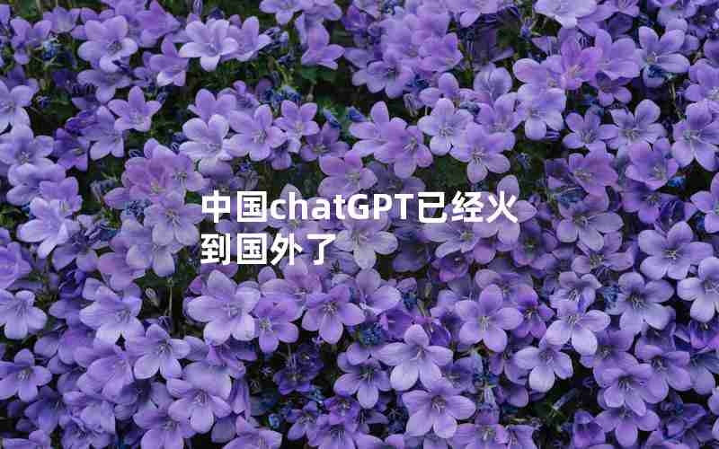 中国chatGPT已经火到国外了