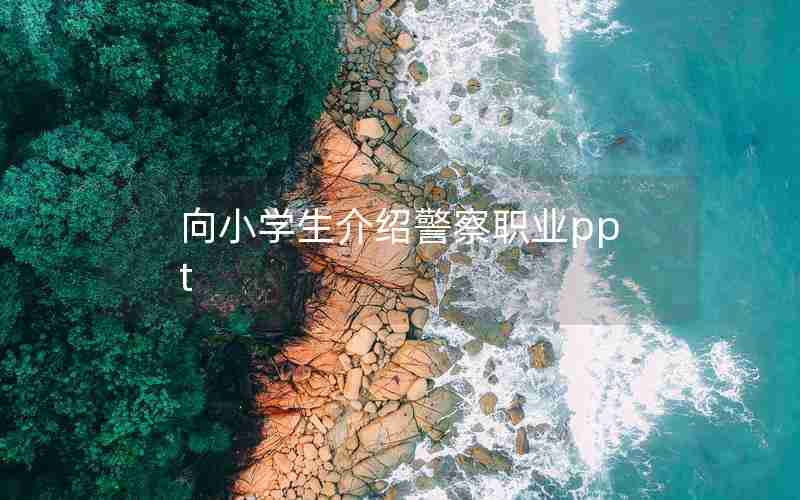 向小学生介绍警察职业ppt