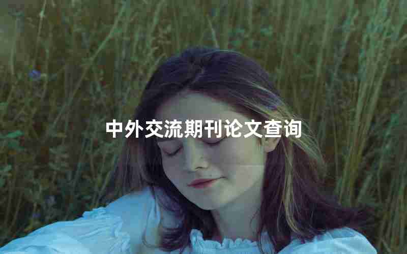 中外交流期刊论文查询 中外交流期刊论文查询