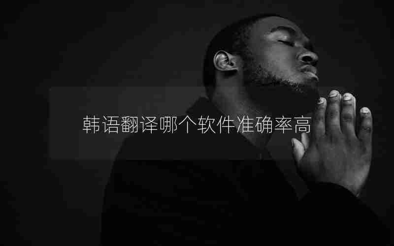 韩语翻译哪个软件准确率高