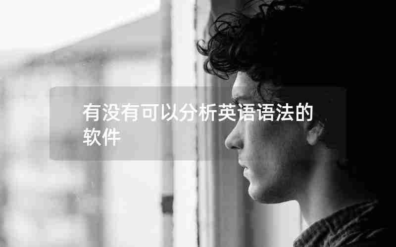 有没有可以分析英语语法的软件 有没有可以分析英语语法的软件