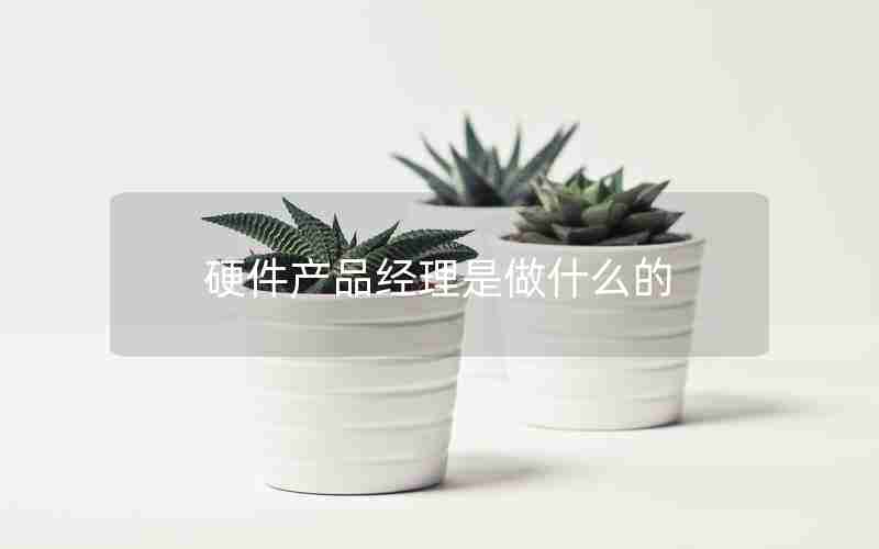 硬件产品经理是做什么的 硬件产品经理是做什么的