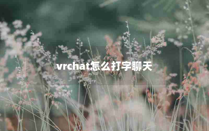 vrchat怎么打字聊天 vrchat怎么打字聊天