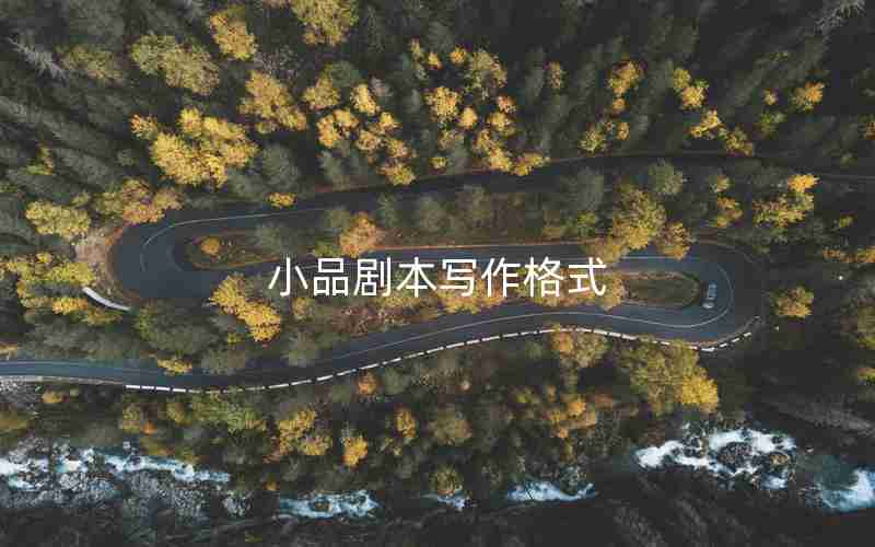 小品剧本写作格式