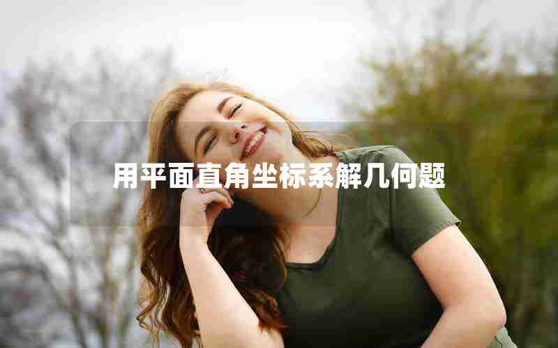 用平面直角坐标系解几何题