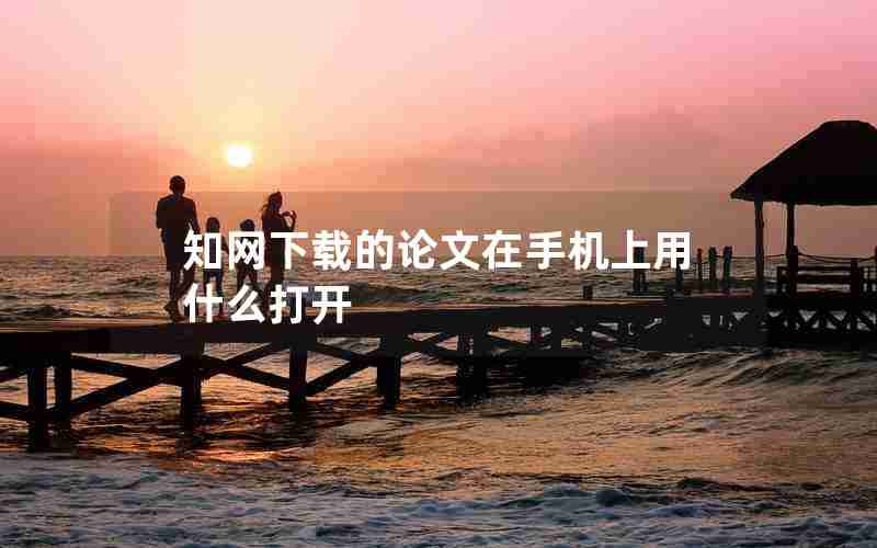 知网下载的论文在手机上用什么打开