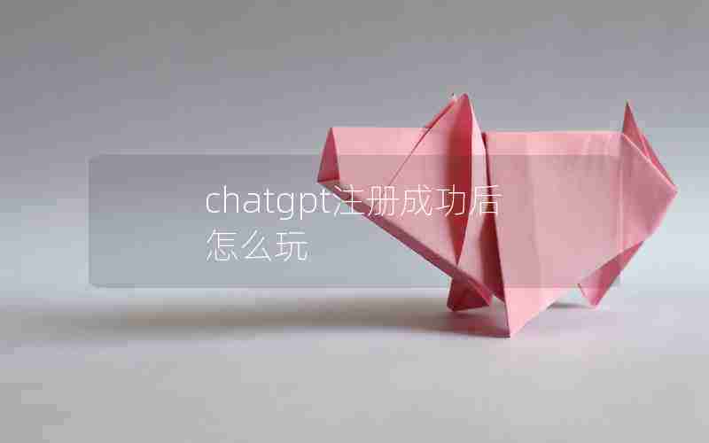 chatgpt注册成功后怎么玩 chatgpt注册成功后怎么玩