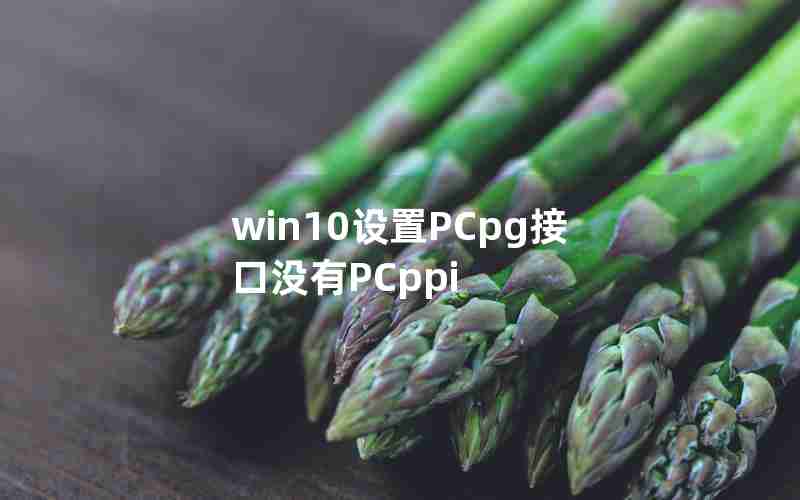 win10设置PCpg接口没有PCppi