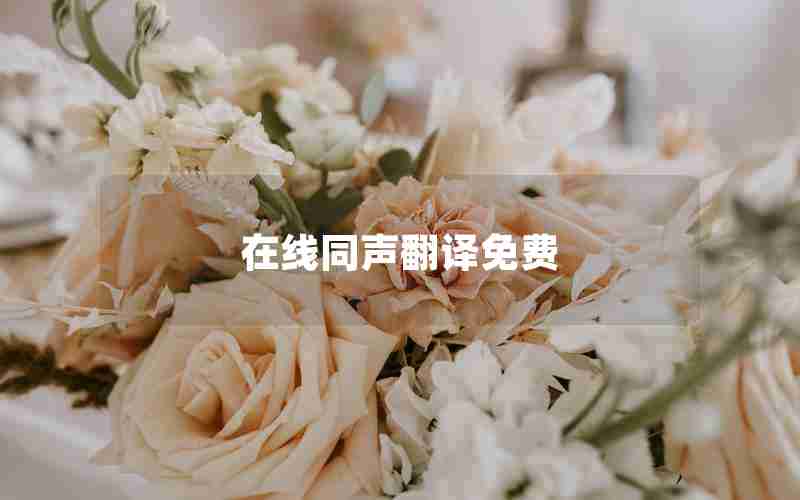 在线同声翻译免费