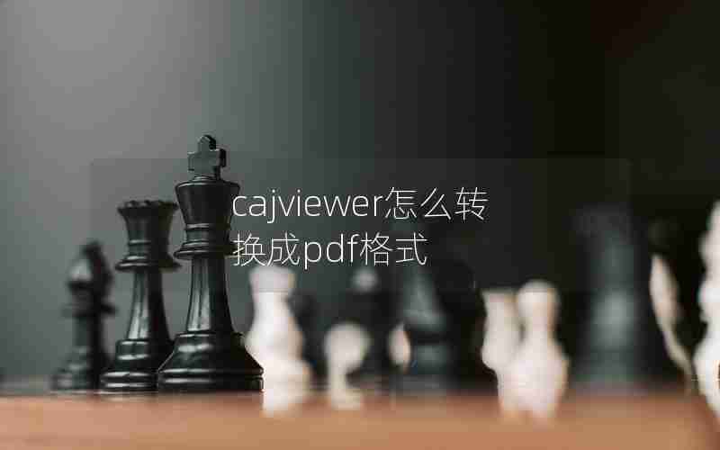 cajviewer怎么转换成pdf格式 cajviewer怎么转换成pdf格式