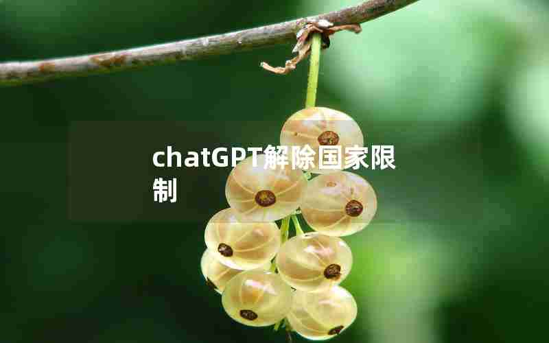 chatGPT解除国家限制 chatGPT解除国家限制