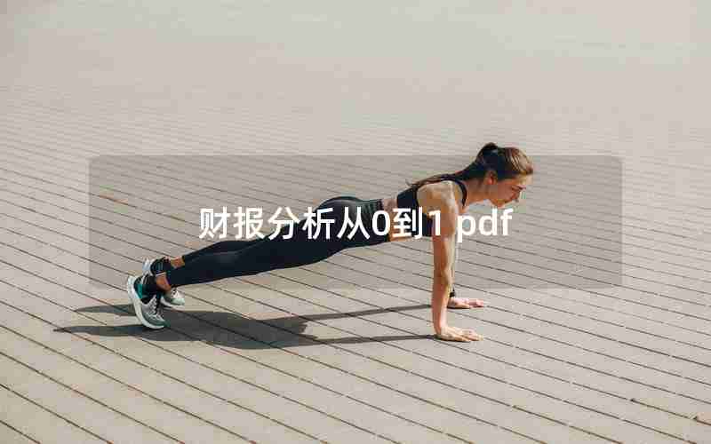 财报分析从0到1 pdf 财报分析从0到1 pdf