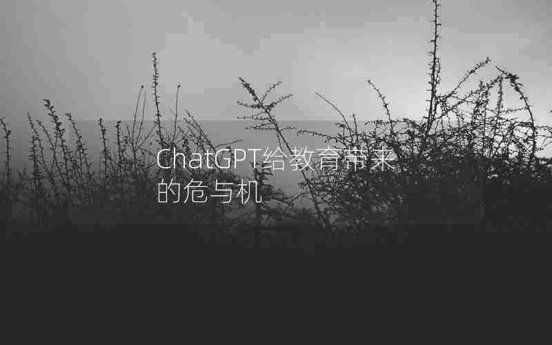 ChatGPT给教育带来的危与机 ChatGPT给教育带来的危与机
