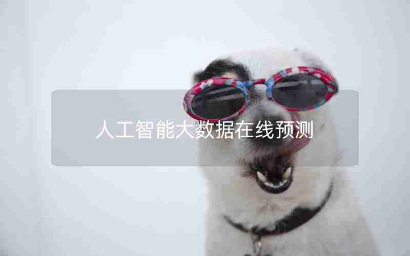 人工智能大数据在线预测 人工智能大数据在线预测