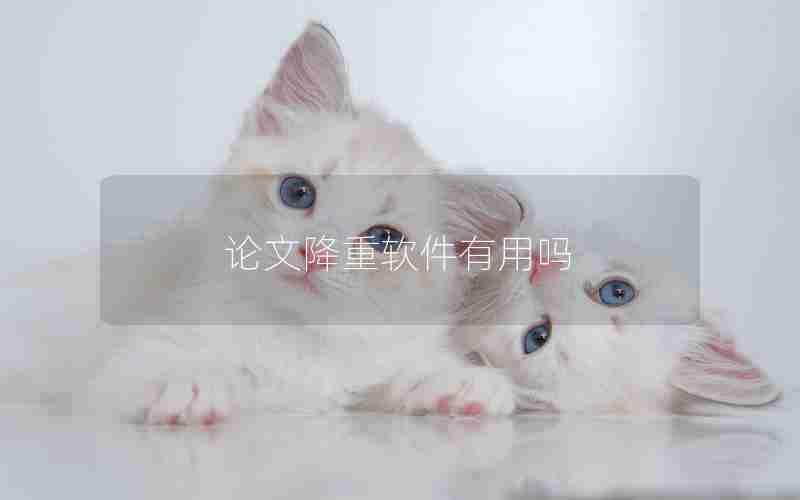 论文降重软件有用吗 论文降重软件有用吗