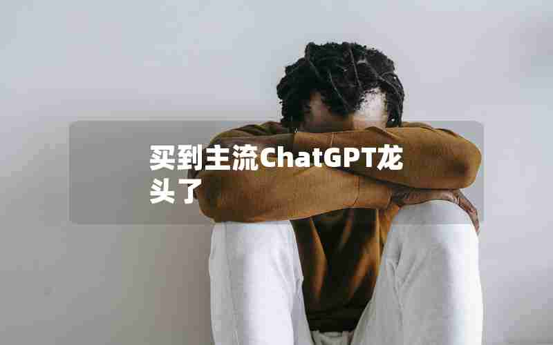 买到主流ChatGPT龙头了 买到主流ChatGPT龙头了