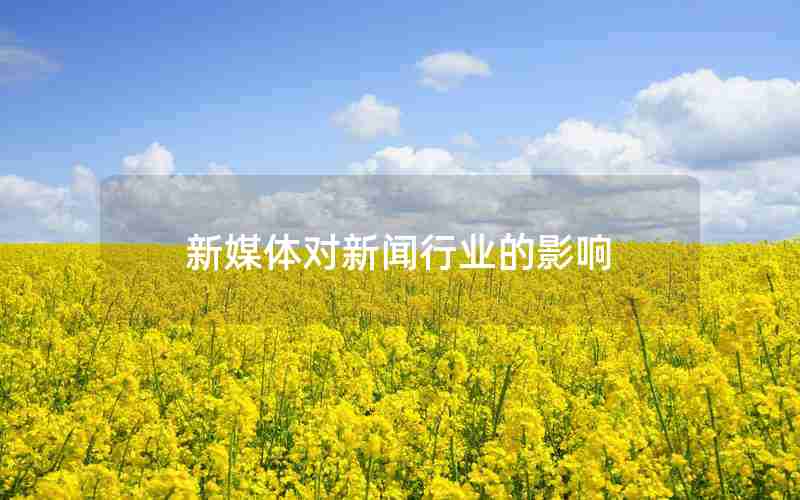 新媒体对新闻行业的影响 新媒体对新闻行业的影响