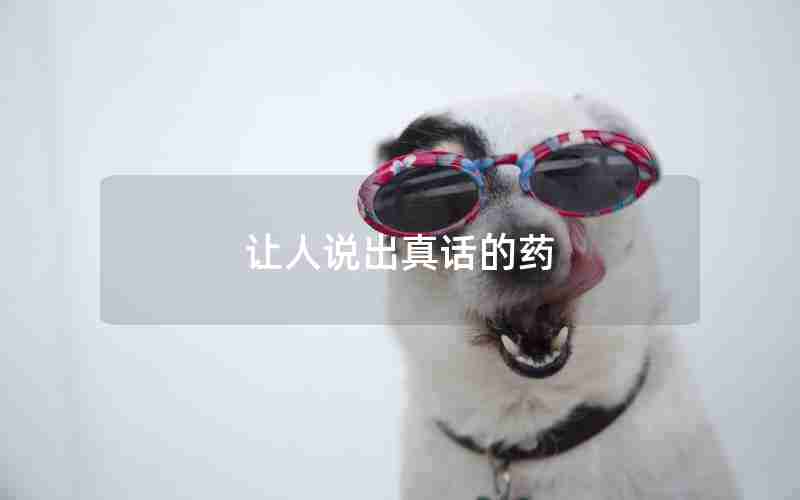 让人说出真话的药