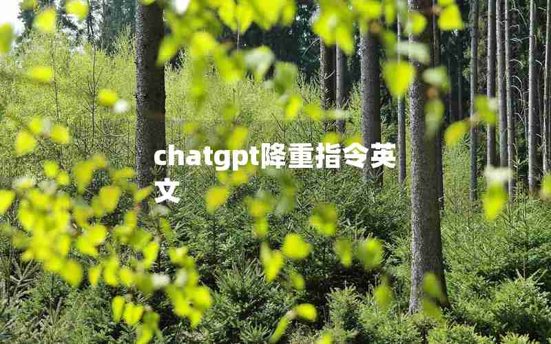 chatgpt降重指令英文 chatgpt降重指令英文
