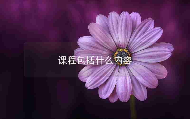 课程包括什么内容 课程包括什么内容