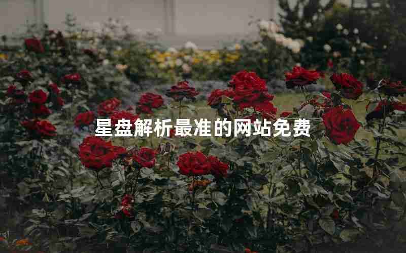 星盘解析最准的网站免费