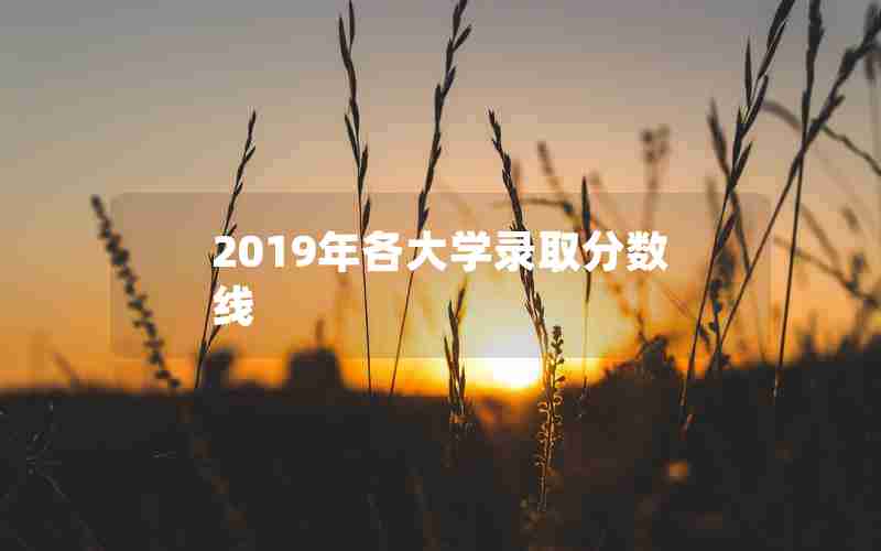 2019年各大学录取分数线 2019年各大学录取分数线