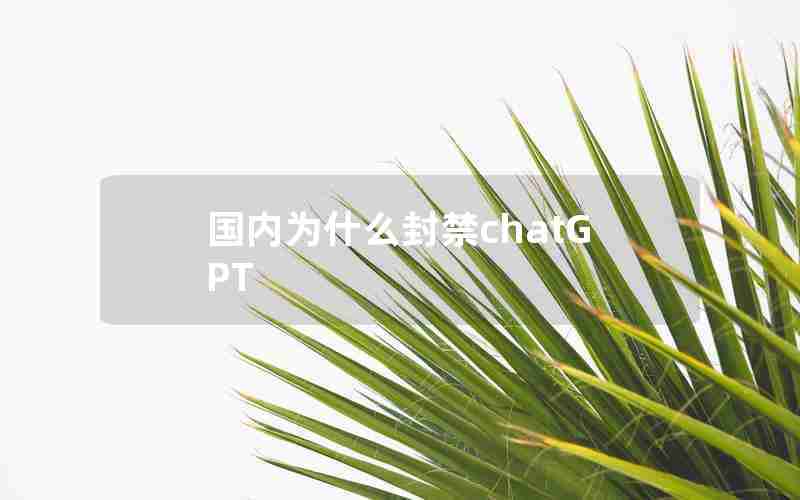 国内为什么封禁chatGPT