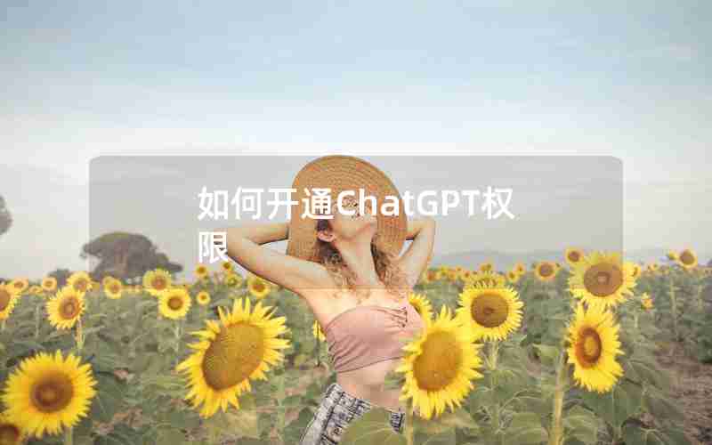 如何开通ChatGPT权限 如何开通ChatGPT权限