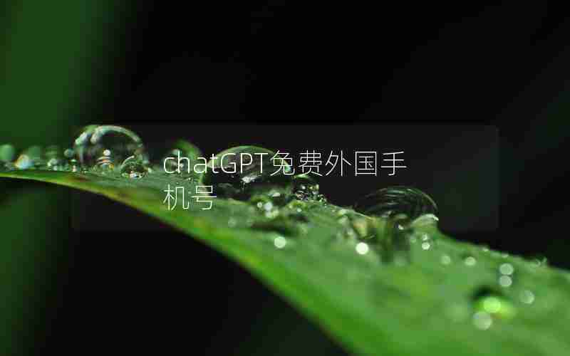 chatGPT免费外国手机号 chatGPT免费外国手机号