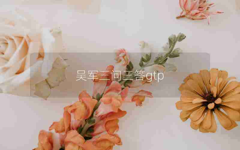 吴军三问三答gtp 吴军三问三答gtp