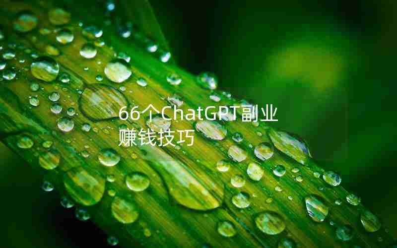 66个ChatGPT副业赚钱技巧 66个ChatGPT副业赚钱技巧