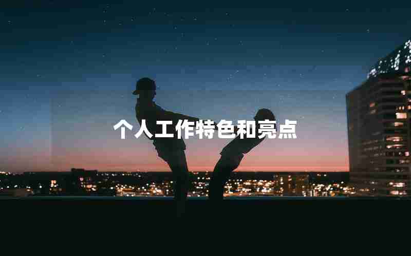 个人工作特色和亮点