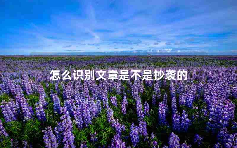 怎么识别文章是不是抄袭的 怎么识别文章是不是抄袭的