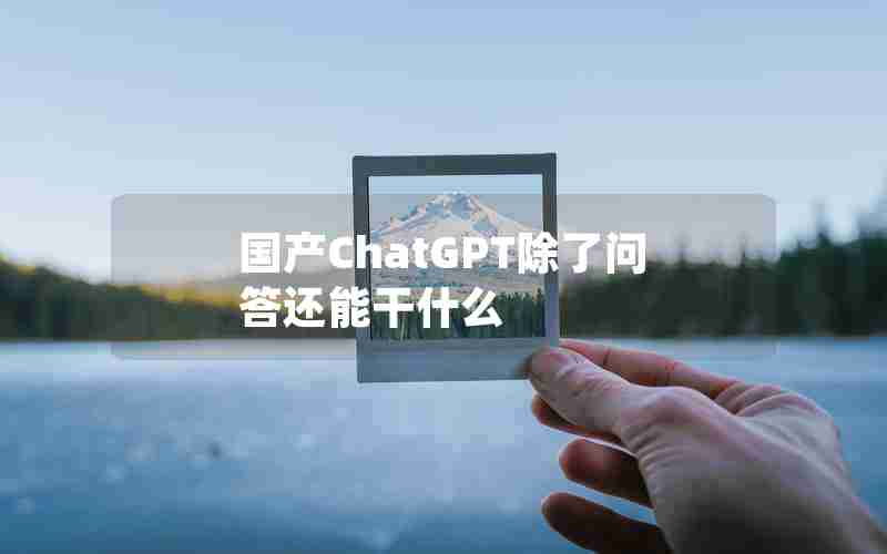 国产ChatGPT除了问答还能干什么