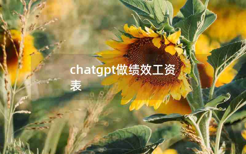 chatgpt做绩效工资表 chatgpt做绩效工资表