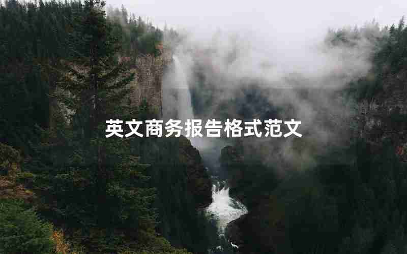 英文商务报告格式范文 英文商务报告格式范文