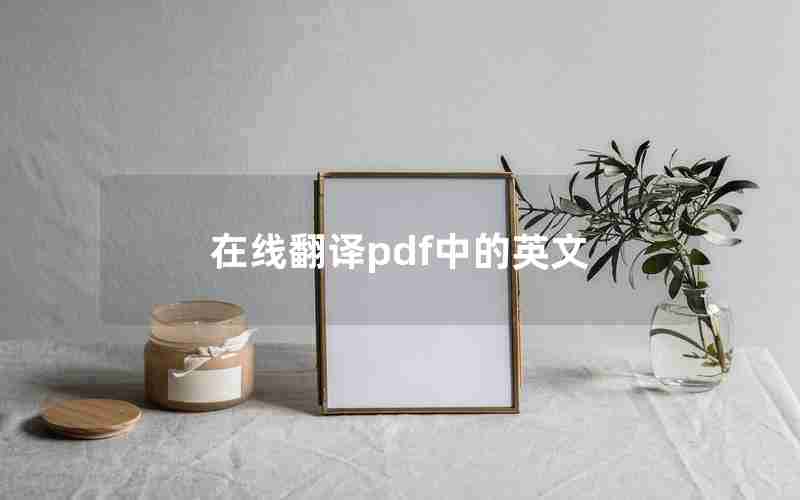 在线翻译pdf中的英文