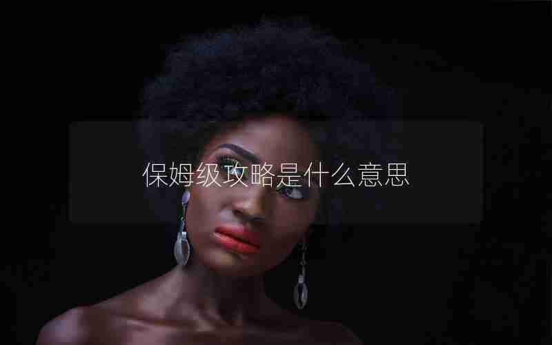 保姆级攻略是什么意思 保姆级攻略是什么意思